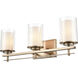 Huderson 3 Light 23 inch Modern Gold Vanity Light Wall Light